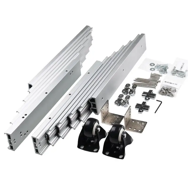 

Hidden Folding Table Rails Aluminum Telescopic Cabinets Dining Table Slide Rails Flat Push Folding Table Hardware Accessories