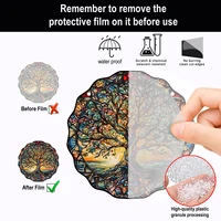 5.9inch Tree of Life Wall Art Decor Sun Hanging Sign Round Indoor Outdoor Window Acrylic Welcome Plate Pendant Decoration 5