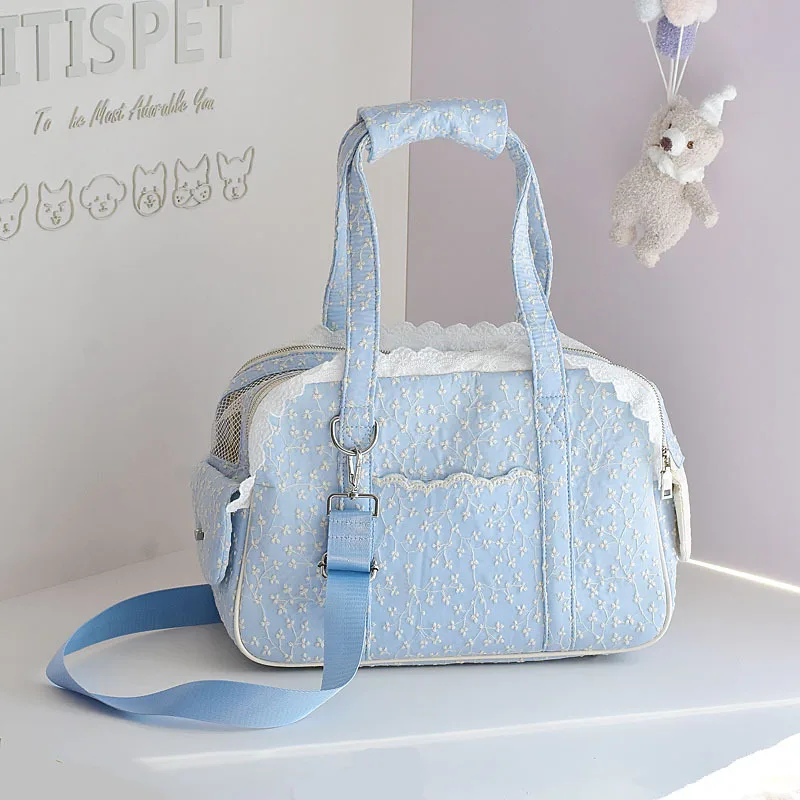 

Small Dog Chihuahua Yorkshire Summer Dog Bag Portable Cute Breathable Cat Bag Woven Handbag Crossbody Pet Bag Dog Supplies