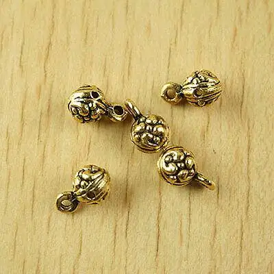 

20pcs 12*7mm dark gold-tone flower-ball charms findings h1982