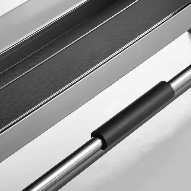 Organizzatore Scorrevole Per Armadi - 2 Ripiani In Acciaio Inox, Estrattibile, Per Cucina E Dispensa - Foto 12