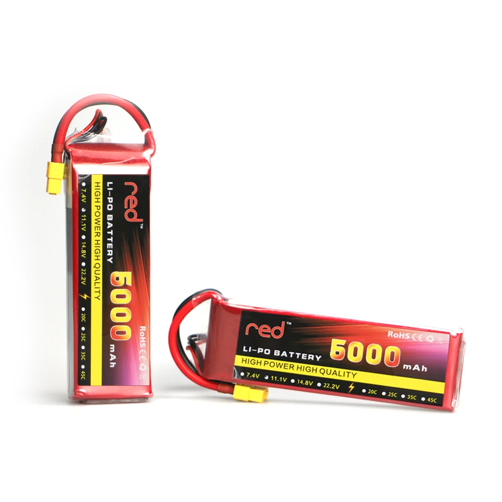 

Red RC Helicopter LiPo Battery 6S 22.2V 5000mAh 25C 35C 60C Battery For RC Airplane Quadrotor BAKKU Drone 6S Battery LiPo