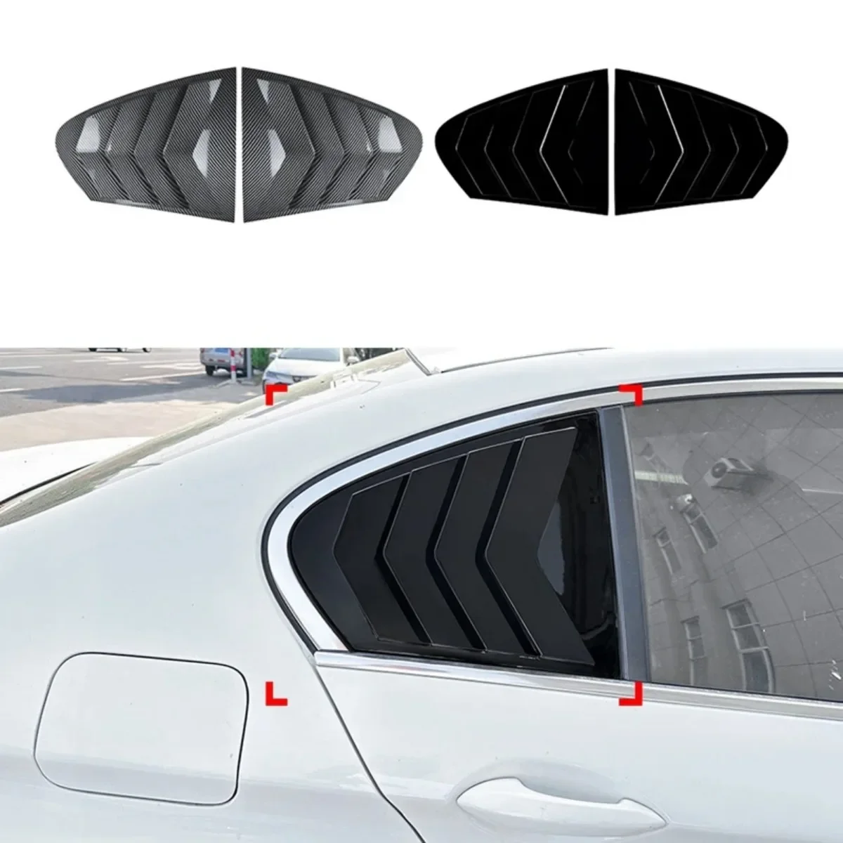 F10 Louver For BMW 5 Series F10 525i 530i 2011 2012 2013 2014 2015 Pair Rear Window Louvers Shutters Blinds Cover Trim car rear window cover car side window louver