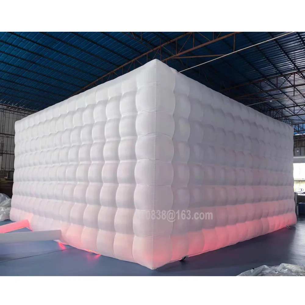 8x8x4m Large White Inflatable Night Club Disco Cube Party Tent Cube Wedding Tent Square Gazebo Event Shelter Portable Pavilion 6