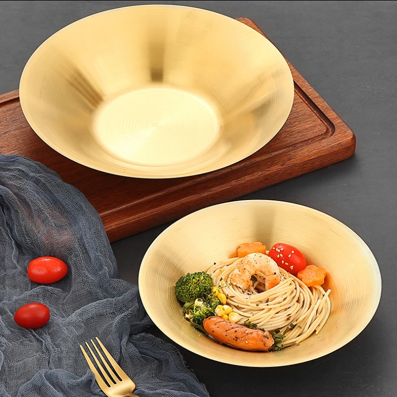Stainless Steel Ramen Bowl Rice Salad Noodle Soup Bowl Home Restaurant Food Serving Dish Pickled Cabbage Bowl Silver soup bowl