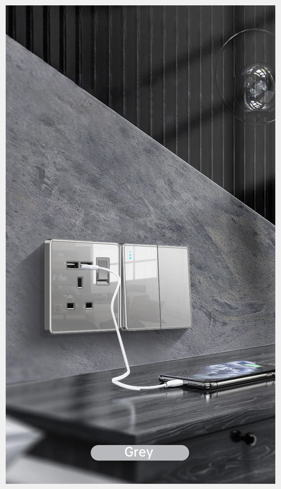 interruptor de parede com dc 5v 3.1a