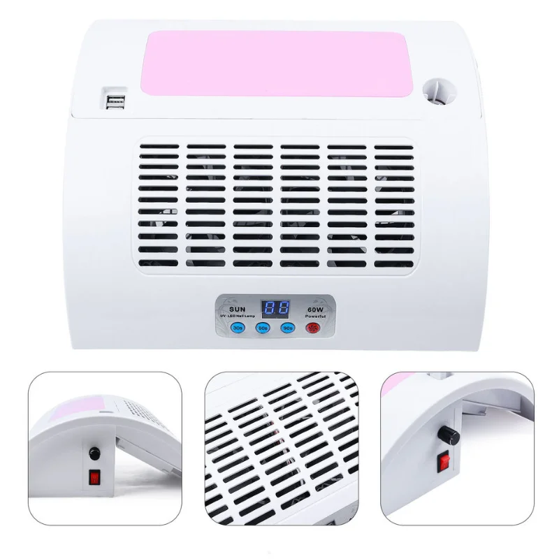 UV Led Nail Lamp Gel Polish Dryer Electric Drill Machine Nail Dust Collector Fan Vacuum Cleaner Multifuncion Manicure Machine 2