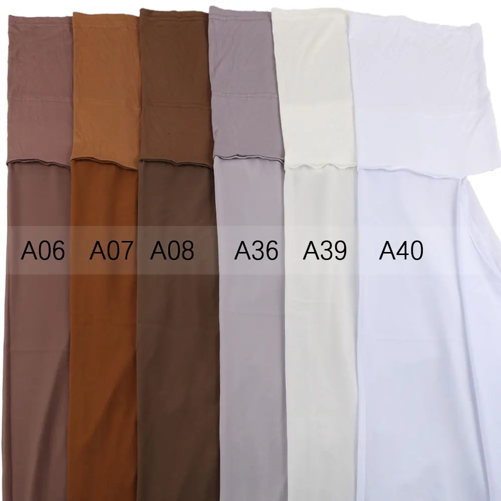Muslim Women Heavy Chiffon Hijab Scarf With Bonnet  Instant Chiffon Hijabs Scarves With Caps Pinless Underscarf Headscarf