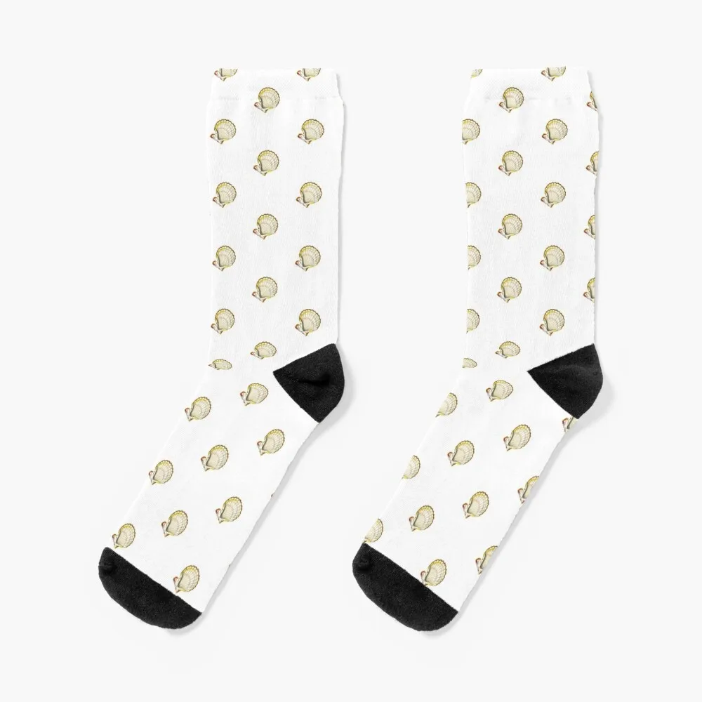 Scallops | Vintage Shell Socks christmas stocking FASHION Men's Socks Luxury Women's