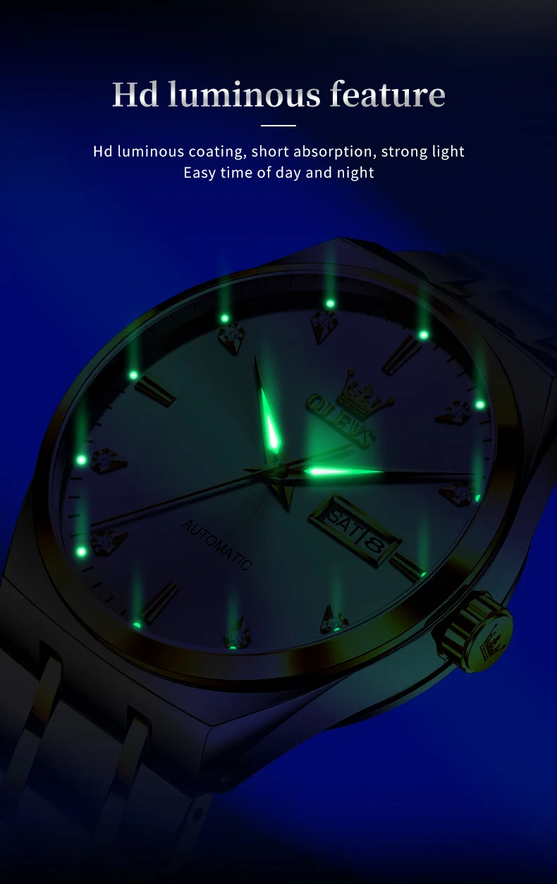 OLEVS 9811 Luxury Waterproof Luminous Mechanical Watch description image 10