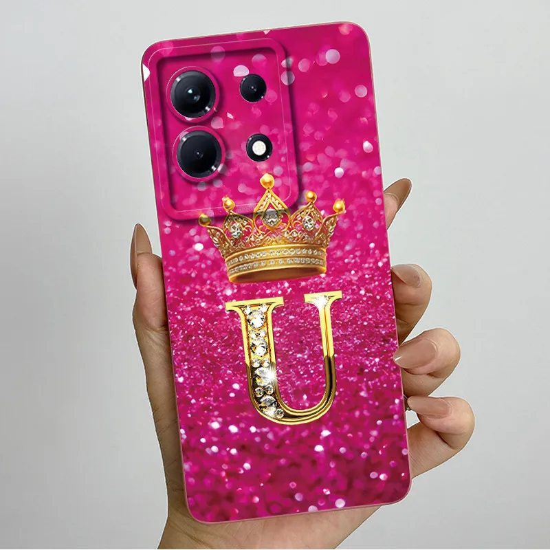 Stylish Initial Letter Phone Case - Soft Silicone TPU Lens Protector