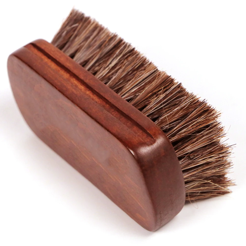 Shine Polishing Brush Auto Wash Horsehair Leather Textile Cleaning Brush for Car Interior Furniture Apparel Bag