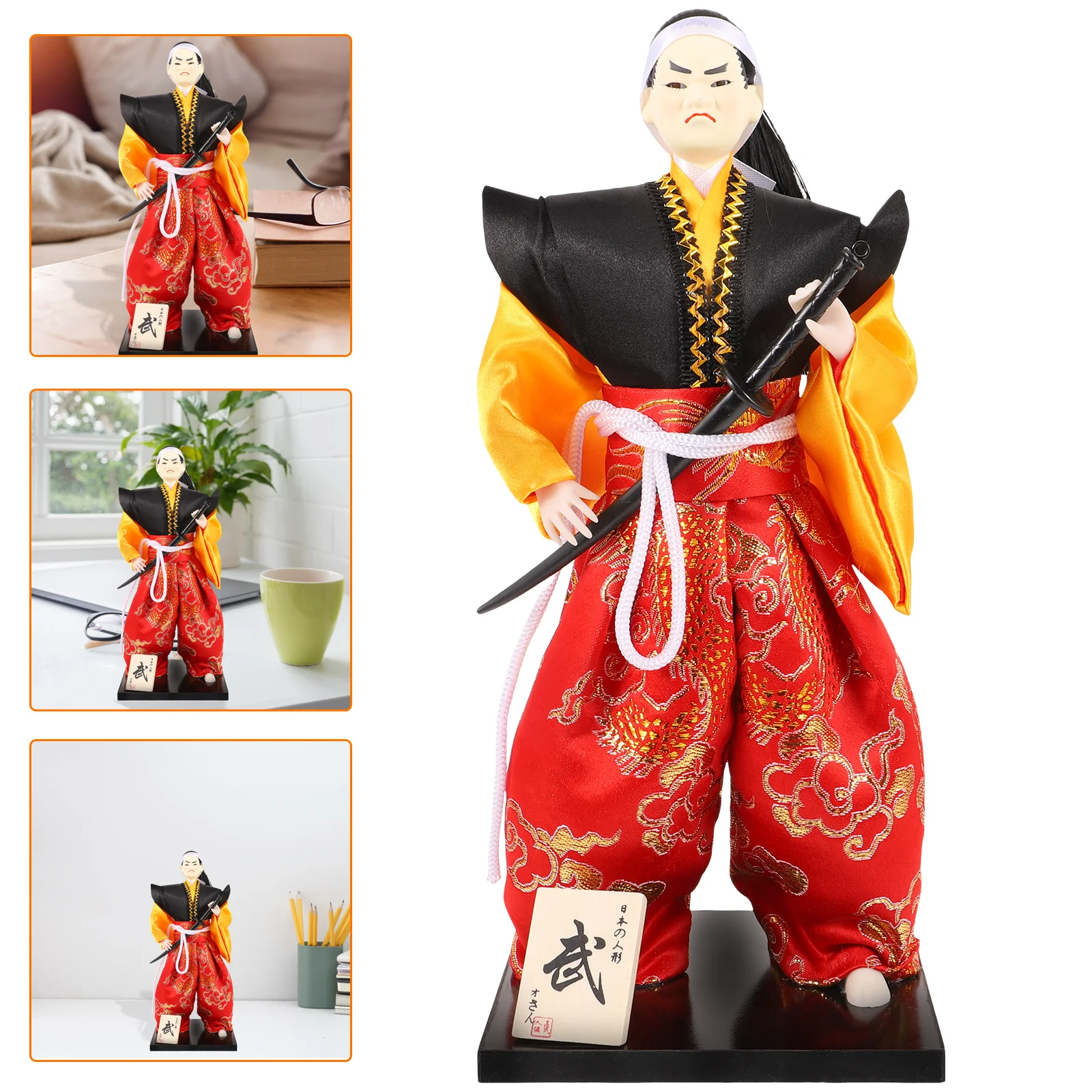 

Japanese Samurai Ornaments Decor Party Decorations Crafts Cooking Home Statue Cloth Desktop Figure Man