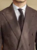 Gentry Men's Linen Blended Casual Double-breasted Suit Retro Commuter Slim-fit Six-button One-suit 5