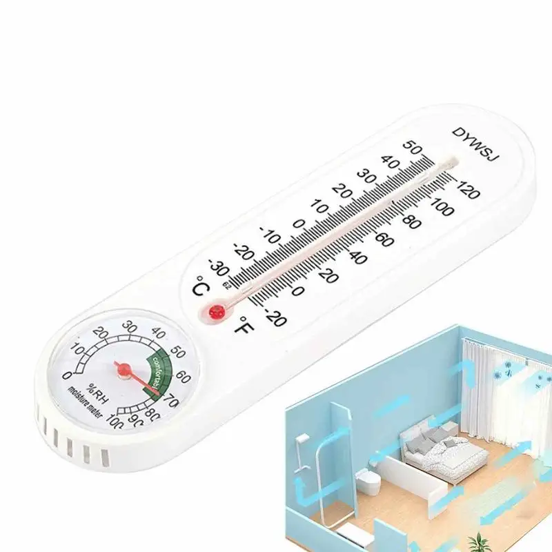 

2-in-1 Room Thermometer Hygrometer Indoor Popular Wall Hung Hang For Outdoor Garden House Garage And Indoor House Office Room