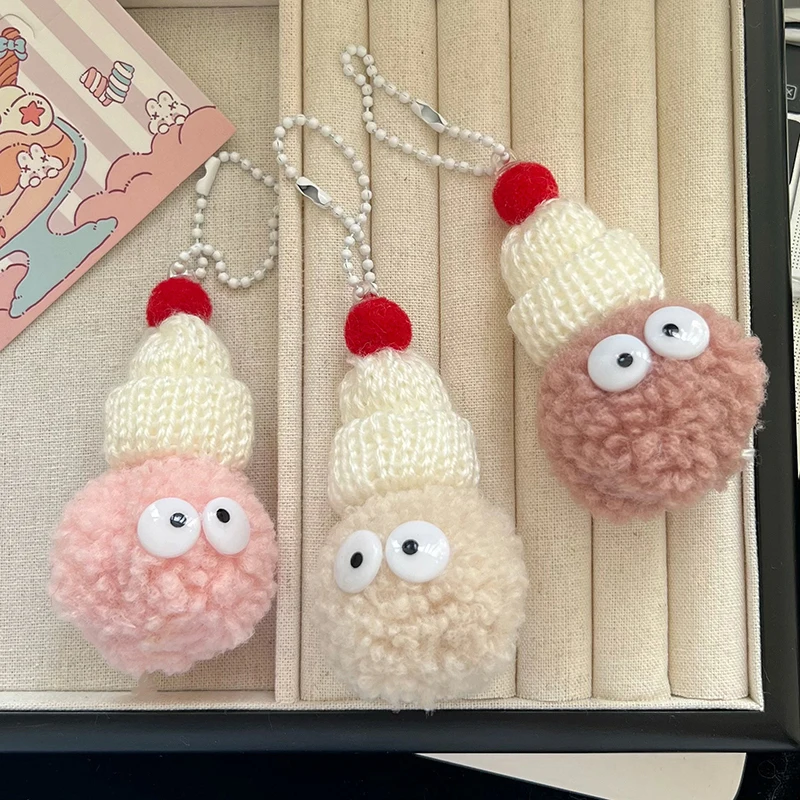 

Брелок для ключей с милым мультяшным меховым шариком
