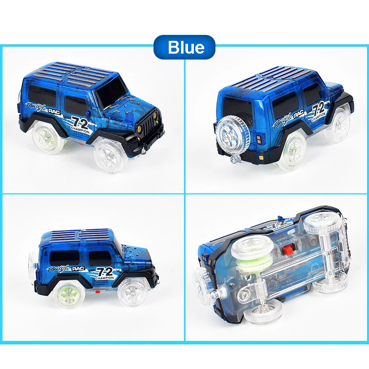 Luminous LED Light Up Cars For Glow Race Track Electronic Car Toy Flashing Kid Railway Luminous Machine Track Car Brinquedos 5