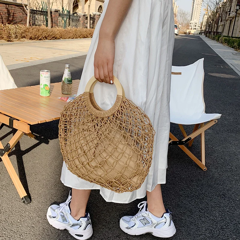 Women's Beach Bag Trend 2023 Summer Bohemian Handbags Rattan Handmade  Picnic Basket 