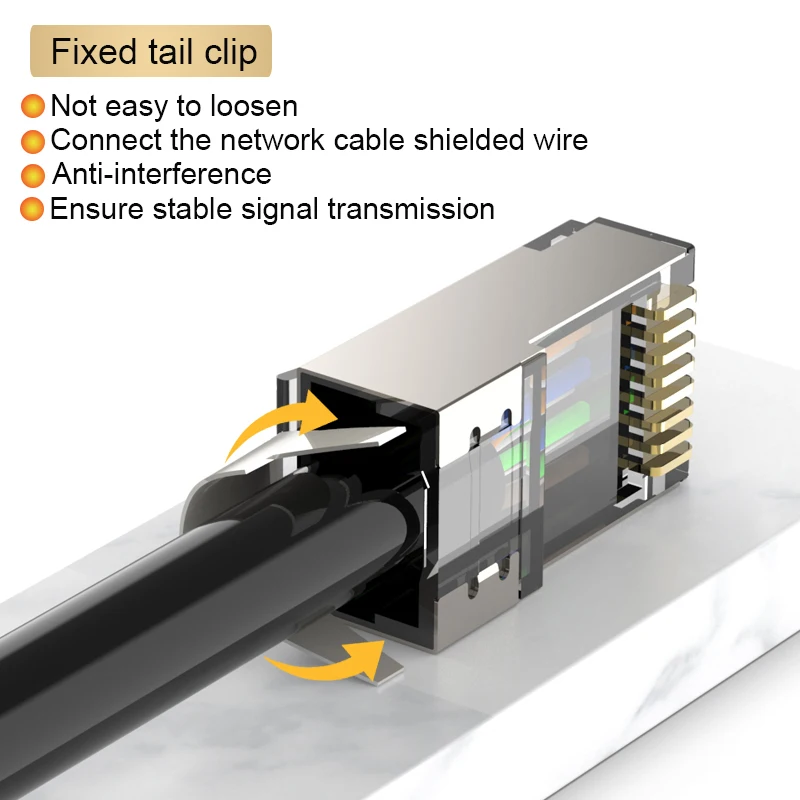 Conector Rj45 Cat7 10gbps 50u Cat6a Plugue do Cabo Ethernet Sfp Ftp Blindado Lan Furo de 15 mm Furo - Imagem 6