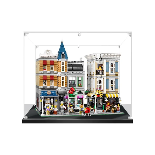 Boîte de présentation en acrylique pour LEGO, assemblage de blocs de  construction carrés, vitrine de blocs, accessoires sans colle, 40x27x40cm,  2mm, 10255 - AliExpress
