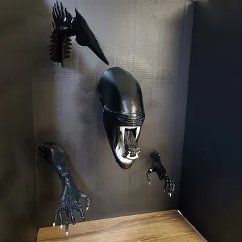 Wall Hanging Ornaments Giant Xenomorph Head Xenomoprh Wall Art Alien Xenomoprh -Xenomorph Mask Facehugger Mask Towel Rack Hooks 6