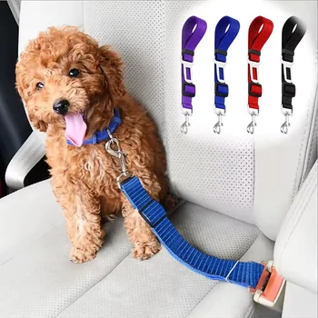 Adjustable Dog Car Seat Belt Harness – Vehicle Safety Lead Clip for Dogs & Cats 1