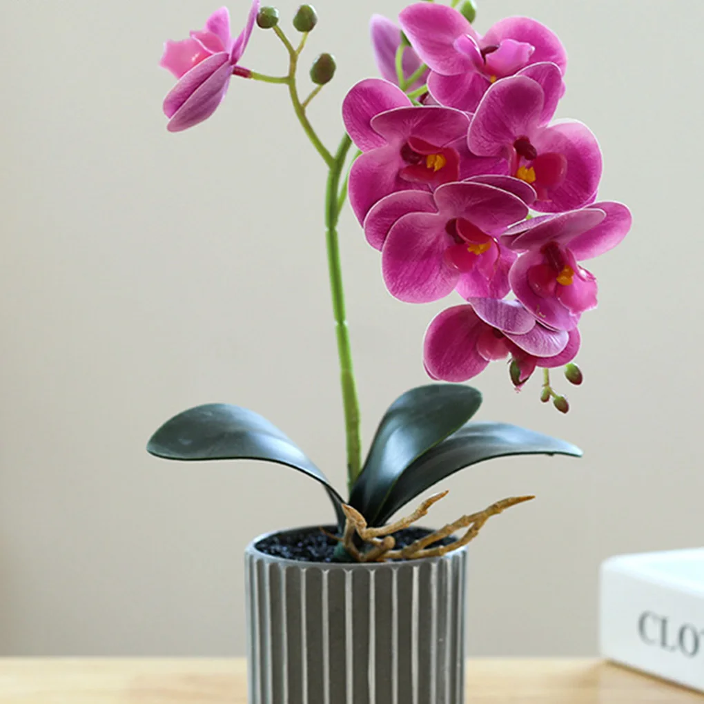 Artificial Orchid Flower Bonsai Potted Simulation Phalaenopsis Home Wedding