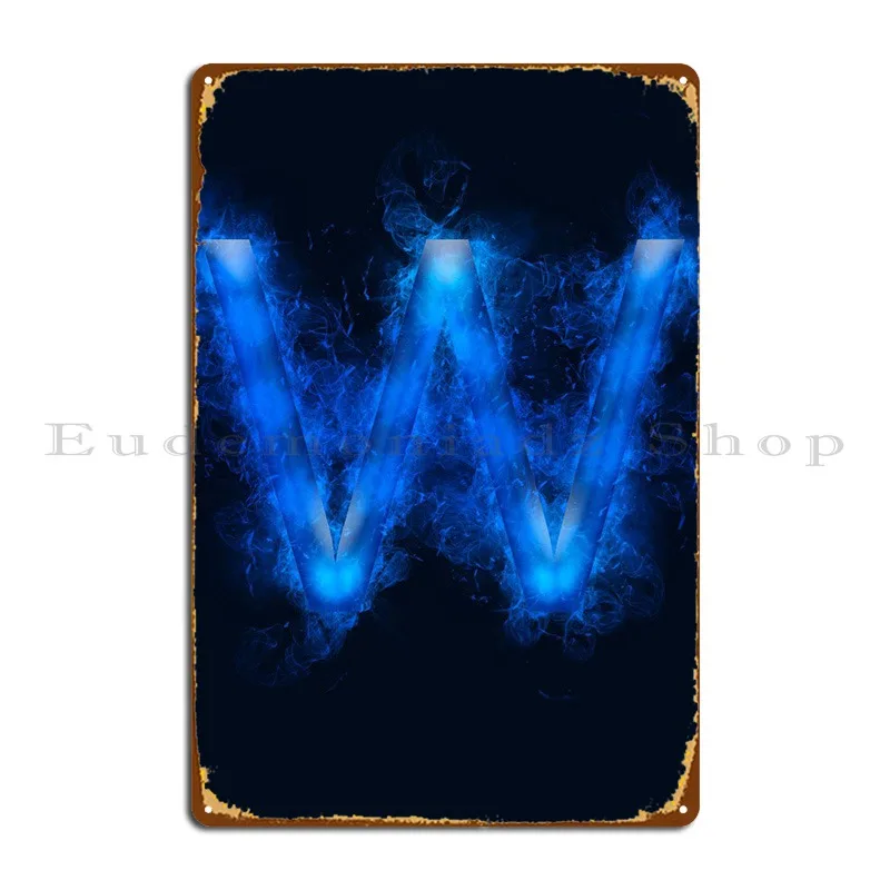 

W Letter Metal Plaque Poster Cinema Cave Designing Customize Wall Pub Tin Sign Poster