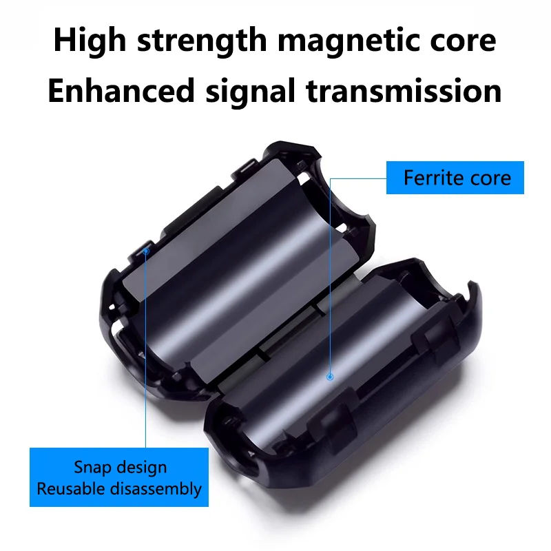 링 코어 페라이트 비드 클램프 초크 코일 EMI RFI 노이즈 필터 클립 스냅 케이블, 블랙 마그네틱 스냅온용, 3.5mm, 5mm, 7mm, 9mm, 13mm, 20 개