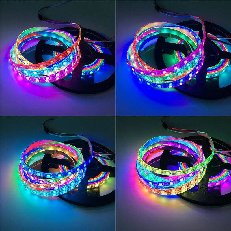 TUYA LED Strip Lights WS2812 RGBIC Addressable Strip Light with Chasing Effect Wifi USB 5V Smartlife Dreamcolor For TV Bedroom