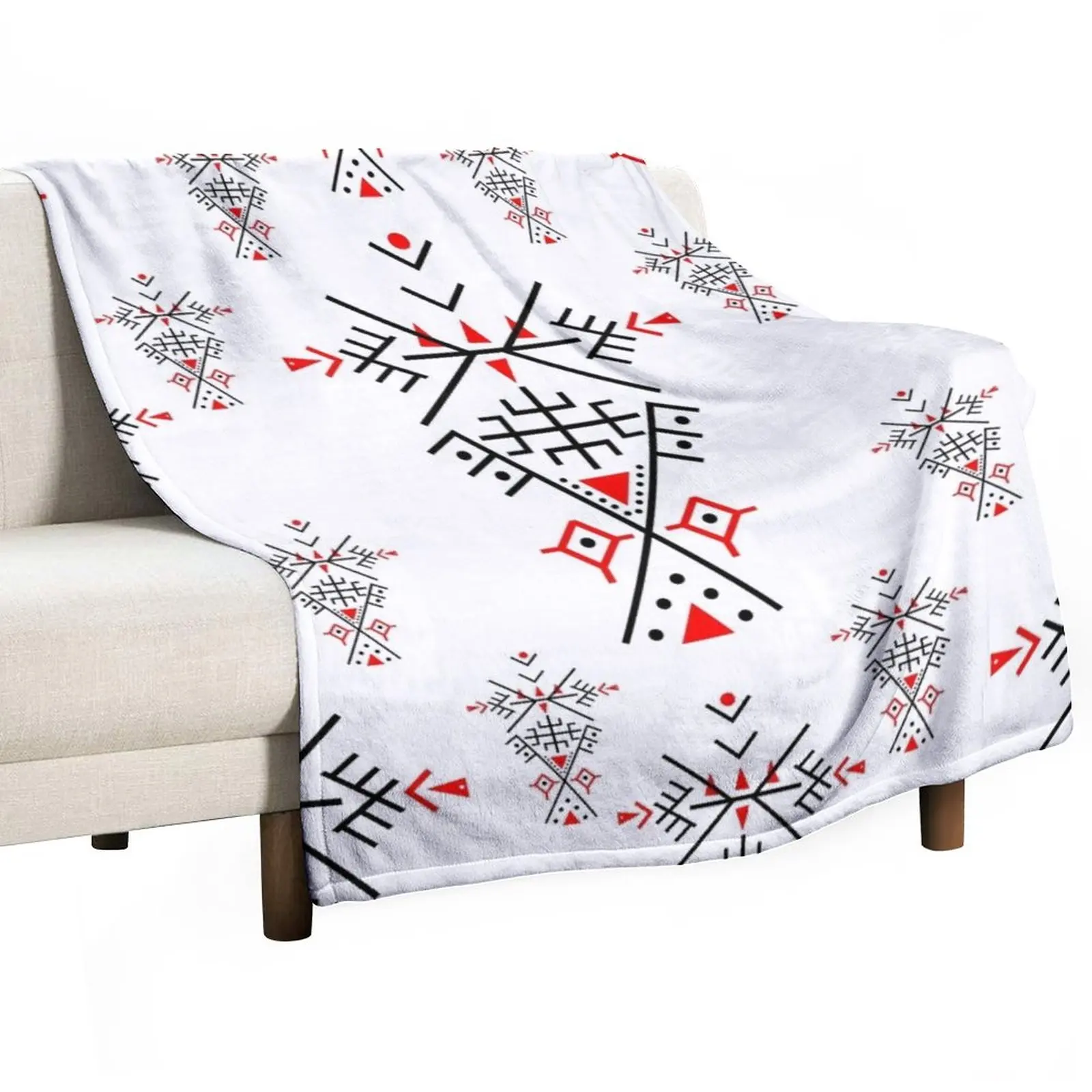 

kabyle pattern Throw Blanket Retro Blankets Plaid on the sofa Blanket For Baby
