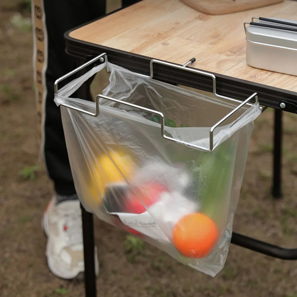 Mesh Basket Organizer Picnic BBQ Kitchen Hanging Shelf Under The Table Mesh Pouch Under Table Storage Bag for Camping