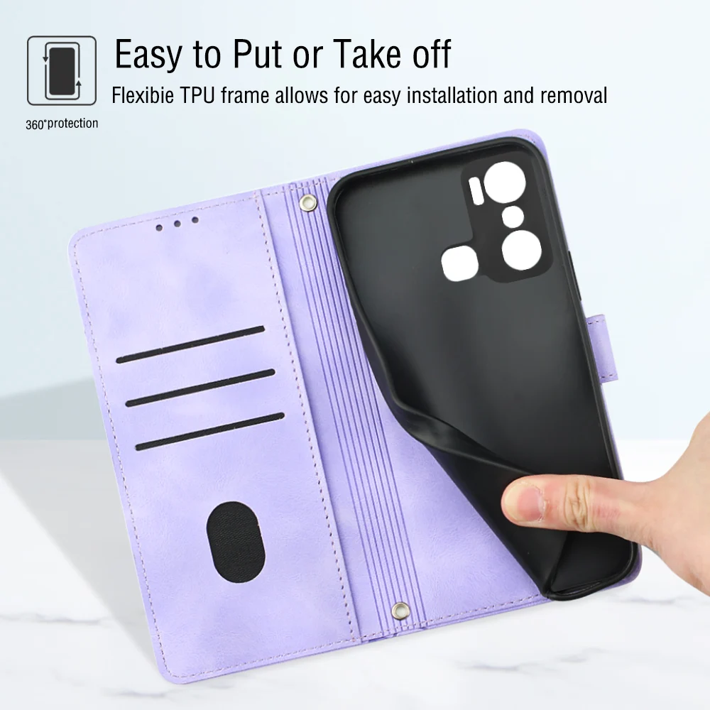 Leather Phone Wallet Case & Stand with Card Flip Cover