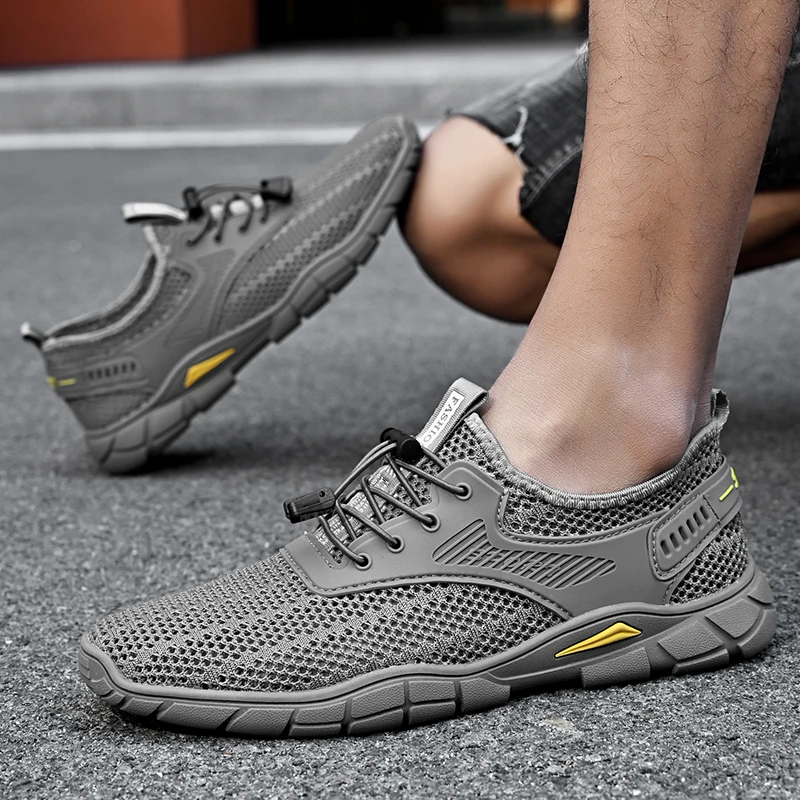 Fashion Out Breathable Handmade Mens Shoes Summer Mesh Comfy Walking Sneakers Soft Set Of Feet Driving Big Size 46 - Casual Shoes - AliExpress