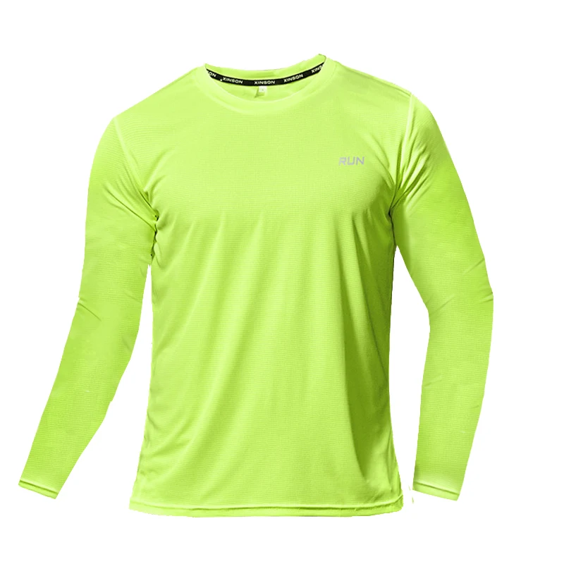 Men Long Sleeve Sport T-shirt Quick Dry Running Shirt Breathable Anti-sweat Top Gym T Shirt Men Fitness Gym Clothing Men 2023