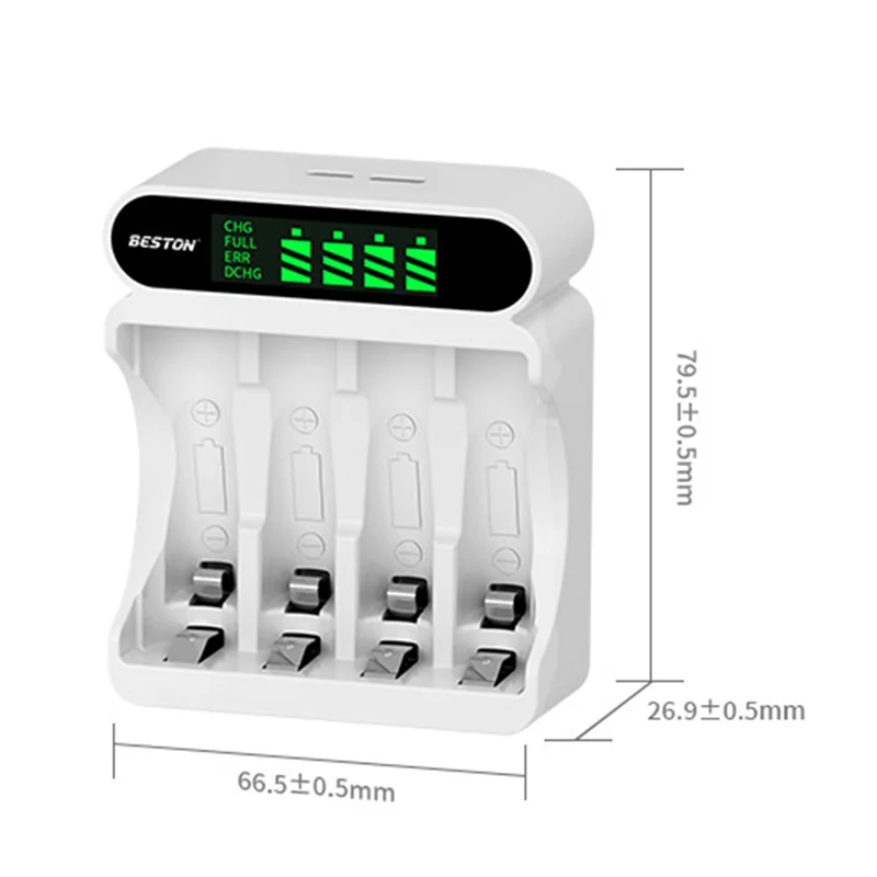 ABAN C9023L 4슬롯 LCD 화면 디스플레이 AA/AAA 1.2V Ni-충전식 배터리용 고속 충전 충전기 혼합 충전 지원