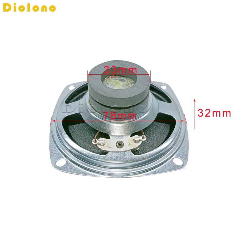 4 Ohm 3W Loudspeaker 78MM 3 Inch Square Speaker 32MM Double External Dual Magnetic Black Bright Cap Foam Edge