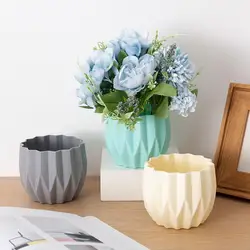 Dropshipping!! 2Pcs Dried Flower Pot Shatterproof Plastic Decorative Succulent Flower Pot Plant Container for Home Decor
