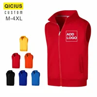 Men's Plus Velvet Warm Vest Custom Printed Embroidery Logo Casual Elastic Solid Color Vest Winter Sleeveless Thick Coat 3xl 1