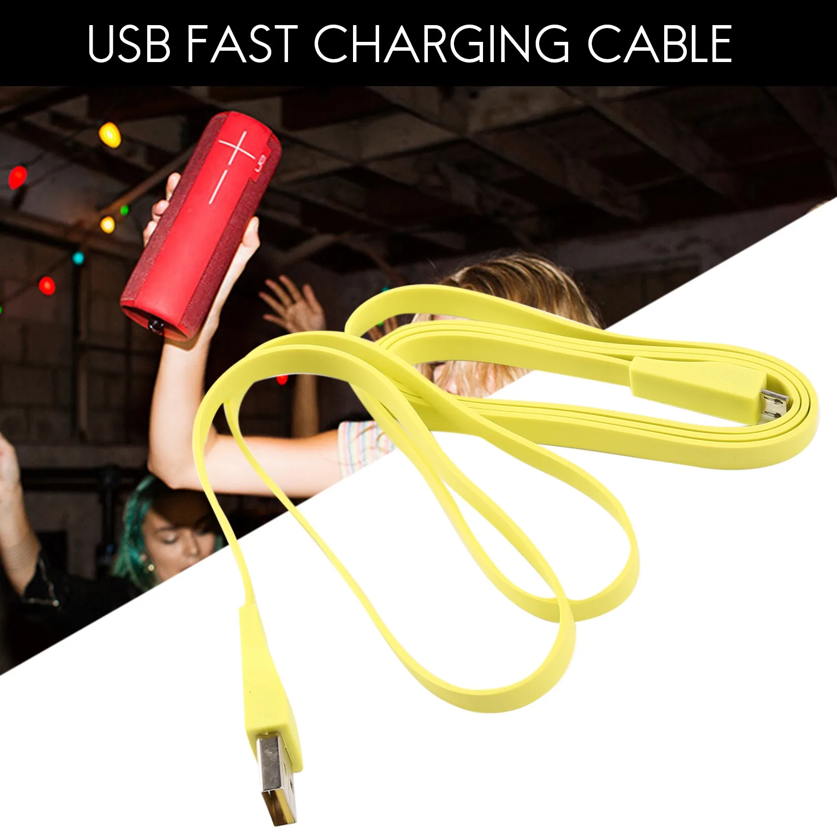 Adattatore Per Caricabatterie Con Cavo Di Ricarica Rapida Usb Per Logitech Ue Boom 2 /Ue Megaboom /Ue Wonderboom /Ue Roll 2 Altoparlante Bluetooth