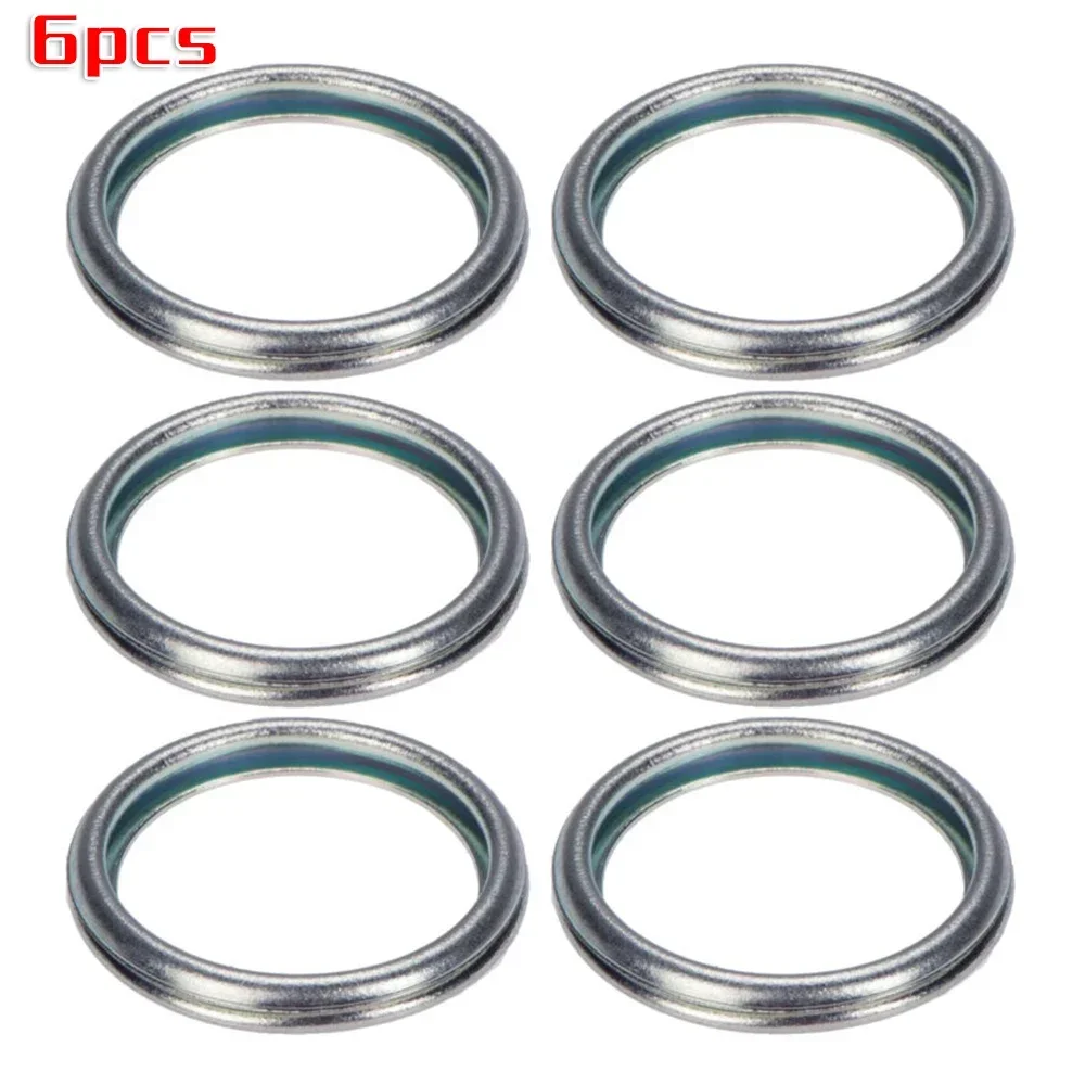 6pcs Oil Drain Plug Crush Washer Gasket Set 16mm 803916010 For Subaru 2011-18 Auto Replacement Aaccessories rubber o rings rubber gasket aluminum gasket kits oil drain plugs