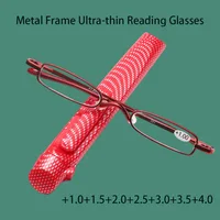 Lunettes de lecture élégantes monture métallique Ultra-mince hommes femmes lunettes de lecture portables Mini lecture presbytie lunettes avec boîte 3