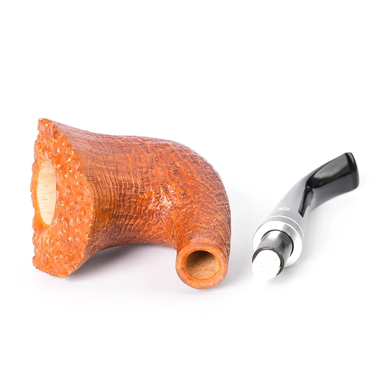 Sd0c4bac9e7c741bdb1718dbfda1f251aP Handgeschnitzte Briarholz-Sandgestrahlte 9-mm-Tabakpfeife mit Burl