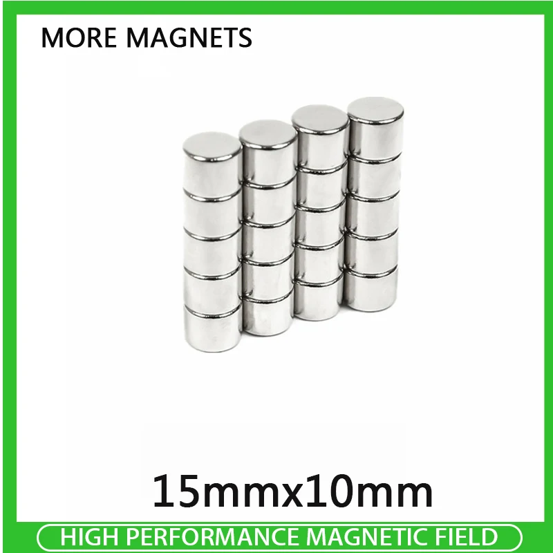 

2~50PCS 15x10 Thick Neodymium Strong Magnets 15mm x 10mm Permanent Round Magnet Powerful Magnetic Magnets 15*10mm