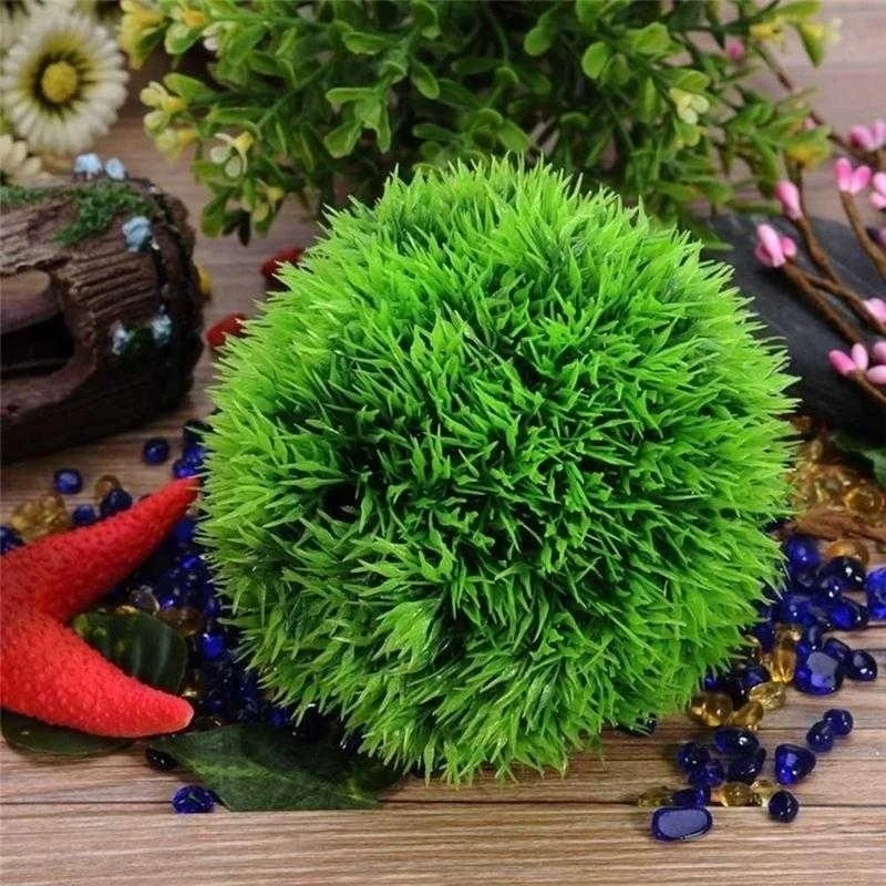 Artificial Aquatic Plastic Plants Aquarium Grass Ball Fish Tank Ornament Aquarium Ornamental Chlorella Prospects Grass For Decor