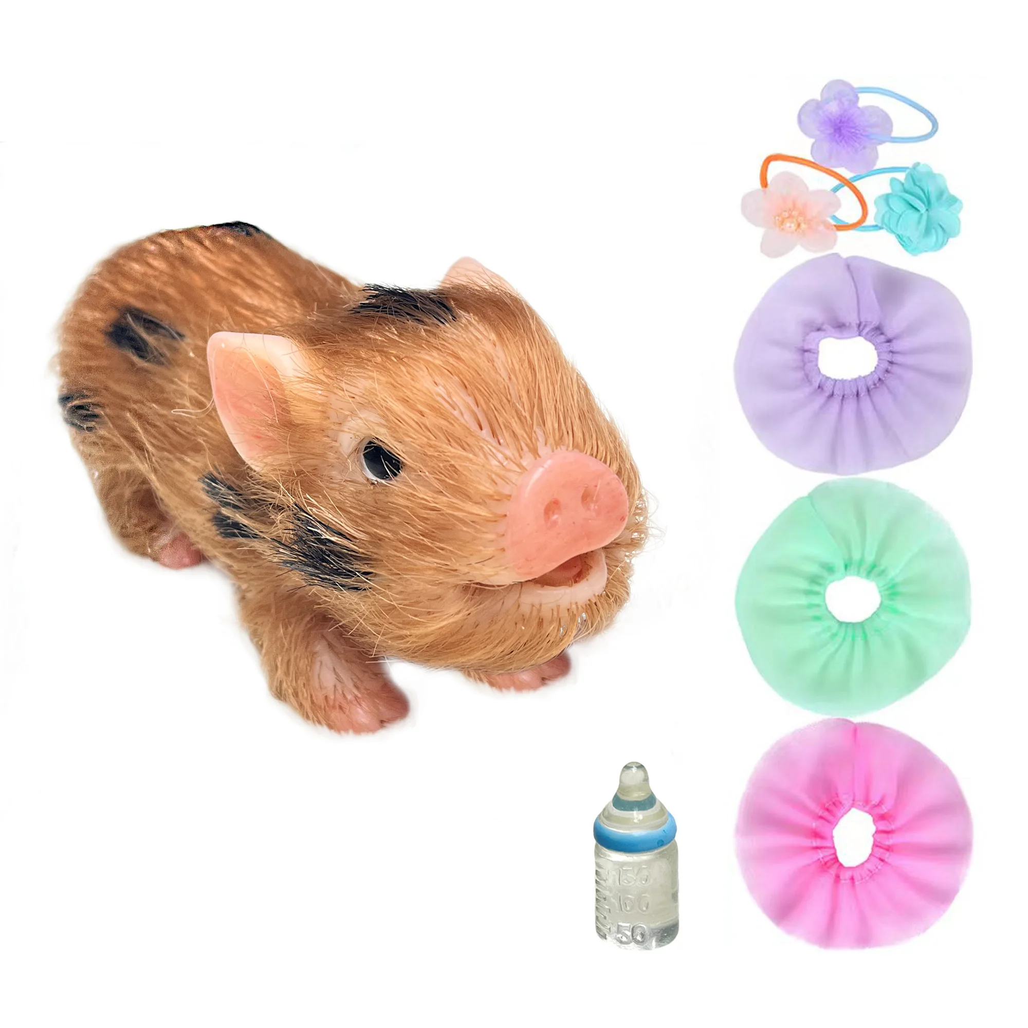 

Attyi 5inch Mini Lovely Reborn Pig Pet Doll Handmade Soft Silicone Piglet Toy Kids Birhtday Gifts