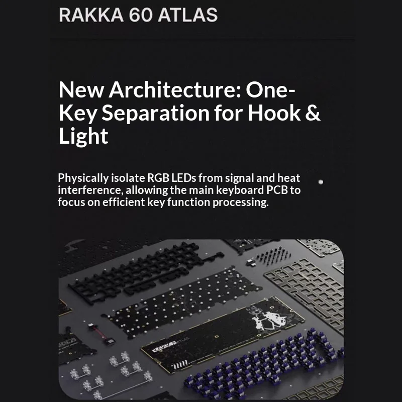 RAKKA60 V2 ATLAS 마그네틱 스위치 키보드 PCB Mobius 스위치 맞춤형 E-스포츠 게임 키보드 액세서리 내부 조립 키트