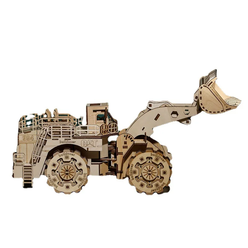 Running Car 3D Puzzles Model Kits Forklift Bulldozer Car Model 3D Wooden Puzzle Toys for Adults Assembly Toy Home Decor 6