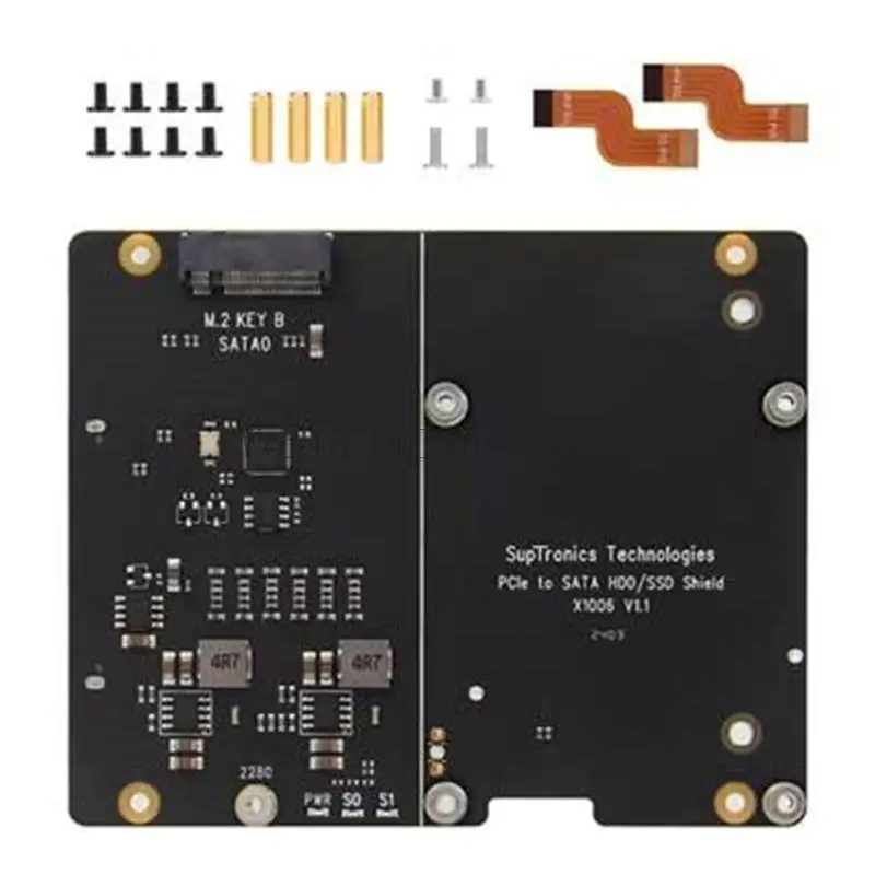 RPI 5 최대 5Gbps 전송 87HC용 X1006 PCIe-2.5 솔리드 디스크 이중 드라이브 스토리지 확장 보드