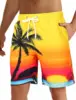 Hawaiian Coconut Tree Beach Shorts 3D Printing Summer Men's Casual Swimming Short High Elastic Quick Drying Pants Sport Pant 6